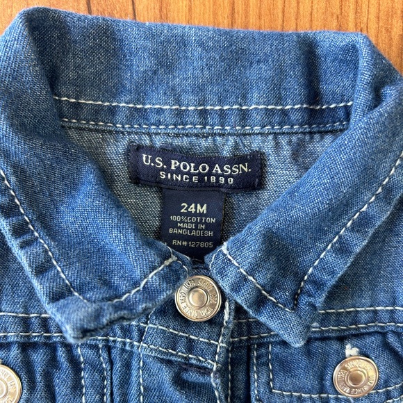 U.S Polo Assn Infant Denim Vest | Size 24 Months - Picture 3 of 5